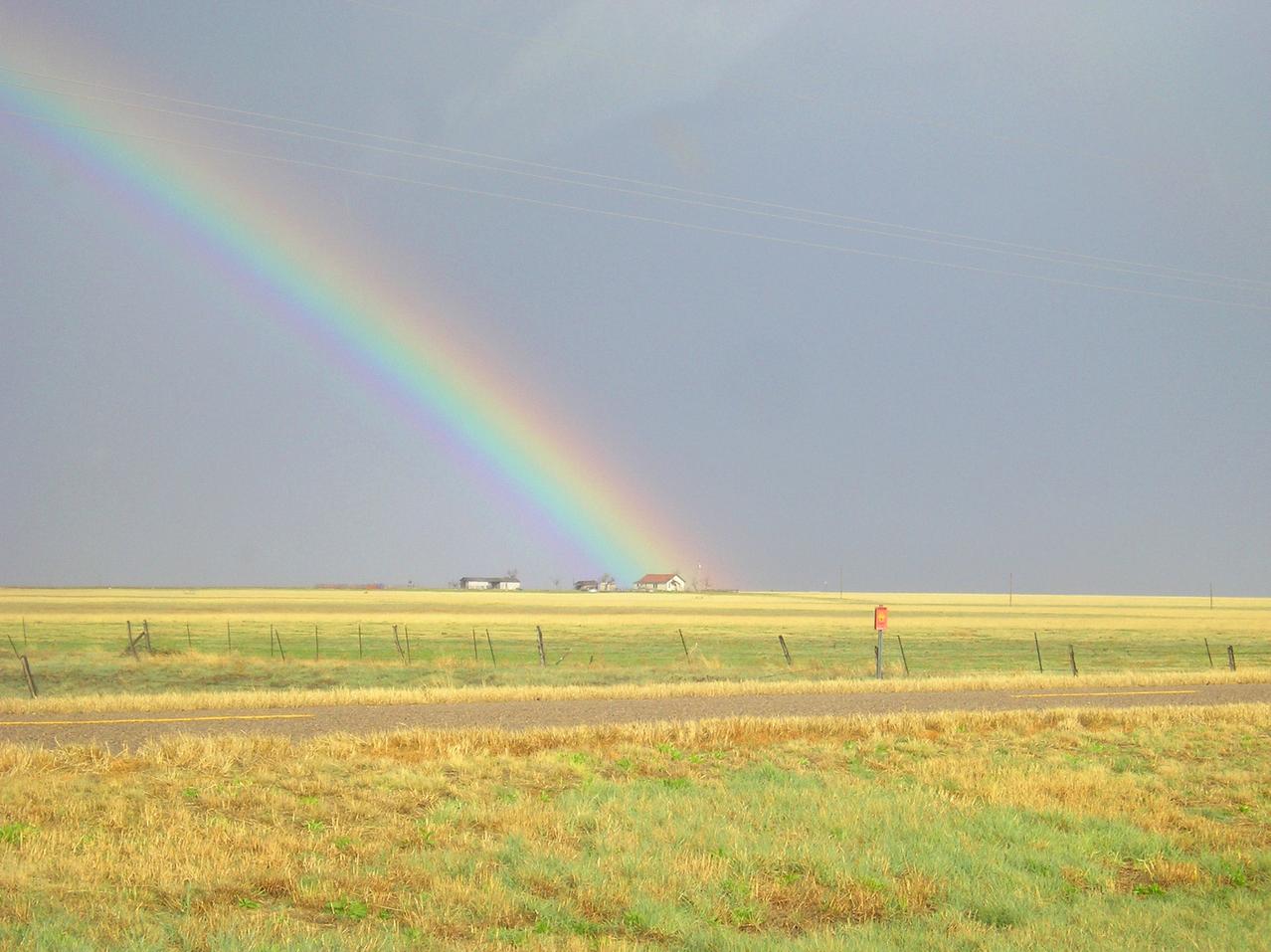 Rainbow in field